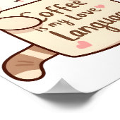 かわいい猫のコーヒーLOVE言語 ポスター (角)