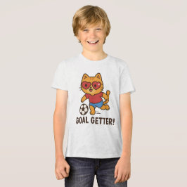かわいい猫のサッカー選手 | ゴールを決めるモチベーション  トライブレンドＴシャツ