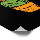 かわいい猫のサボテン　キュートな多肉植物　子猫　女性　女の子 ポスター (角)