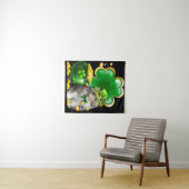 かわいい猫のシャムロック アイルランド セイント パトリック デー タペストリー (インサイチュ(横))