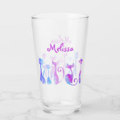 かわいい猫のシルエット タンブラーグラス (裏面)