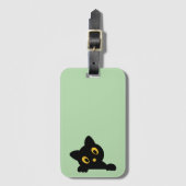 かわいい猫のシルエット ラゲッジタグ (正面縦)
