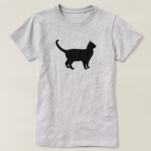 かわいい猫のシルエット Tシャツ (デザイン正面)