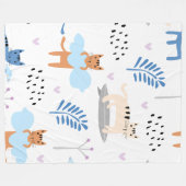 かわいい猫のシームレスなパターン フリースブランケット (正面(横))