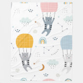 かわいい猫のシームレスなパターン フリースブランケット (正面)