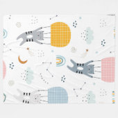 かわいい猫のシームレスなパターン フリースブランケット (正面(横))