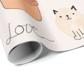 かわいい猫のシームレスなパターン ラッピングペーパー (ロールコーナー)