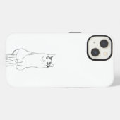 かわいい猫のスケッチ モダン iPhoneケース (裏面横)