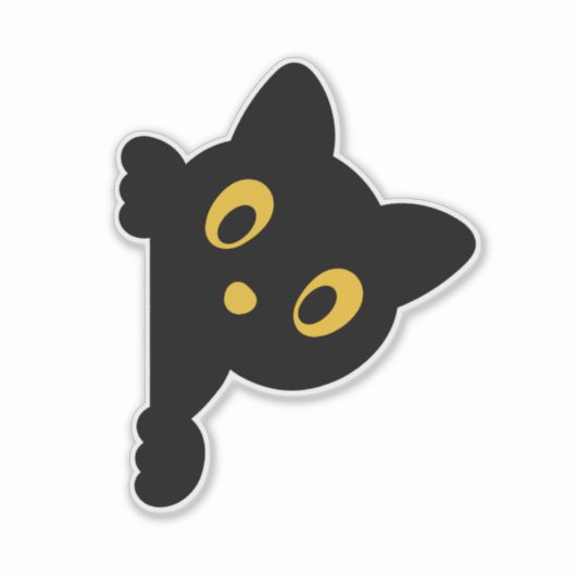 かわいい猫のステッカー - 愛らしいデザイン シール (正面)