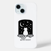 かわいい猫のスマホケース おしゃれ ミニマル ナイトデザイン Case-Mate iPhoneケース (裏面)