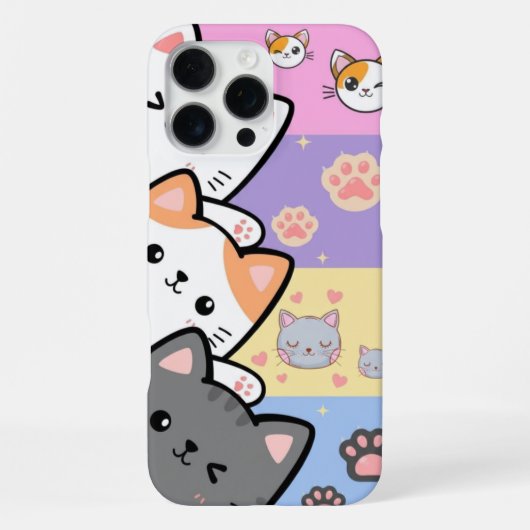 かわいい猫のスマホケース - 愛らしいおしゃれなデザイン iPhoneケース (裏面)