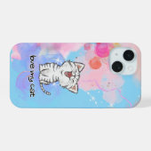 かわいい猫のスマホケース iPhone 15ケース (裏面横)