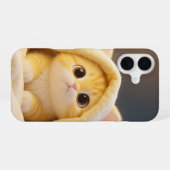 かわいい猫のスマホケース iPhone 16ケース (裏面横)
