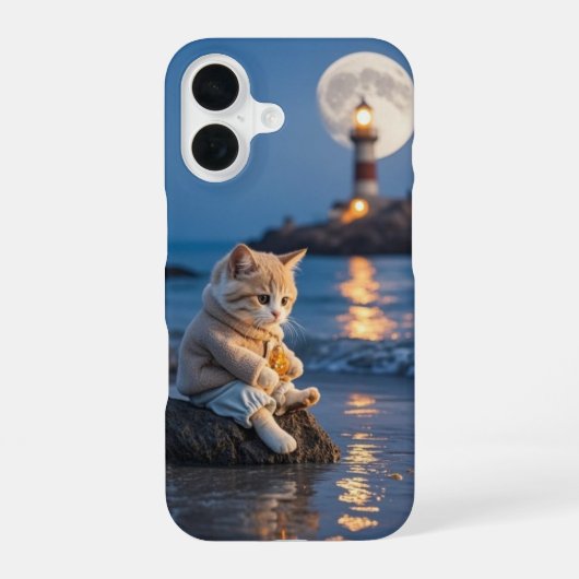 かわいい猫のスマホケース iPhone 16ケース (裏面)