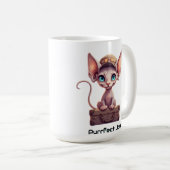 かわいい猫のスーツケースタグ 猫好き&旅行者へのギフト コーヒーマグカップ (正面右)