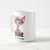 かわいい猫のスーツケースタグ 猫好き&旅行者へのギフト コーヒーマグカップ (正面左)