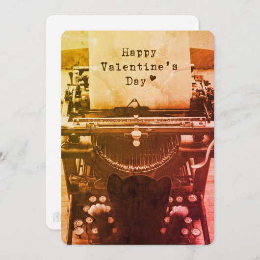 かわいい猫のタイプのハッピーバレンタインデー、色- シーズンカード (正面/裏面)