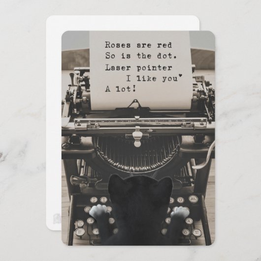 かわいい猫のタイプのバレンタインの詩- シーズンカード (正面/裏面)