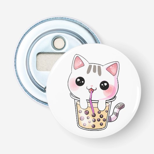 かわいい猫のタピオカ 栓抜き (正面)