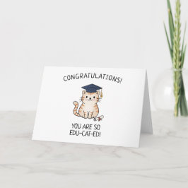 かわいい猫のダジャレ 新卒卒業おめでとうグッズ ダジャレグリーティング カード