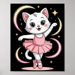 かわいい猫のチュチュ バレエ ダンス バレエ ポスター