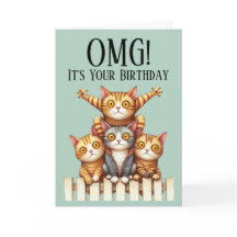 かわいい猫のテーマの誕生日カード