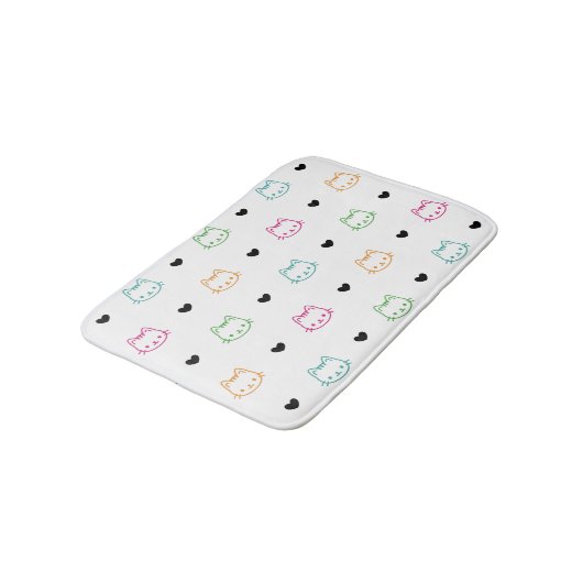かわいい猫のテーマ バスマット (アングル)