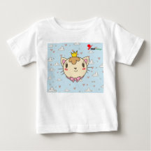 かわいい猫のデザインのベビーTシャツ - 愛らしい