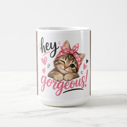 かわいい猫のデザイン コーヒーマグカップ (中央)
