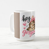 かわいい猫のデザイン コーヒーマグカップ (正面左)