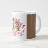 かわいい猫のデザイン ジャンボコーヒーマグカップ (正面右)