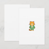 かわいい猫のデザイン、ジンジャーの猫 サンキューカード (正面/裏面)