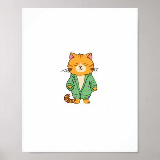 かわいい猫のデザイン、ジンジャーの猫 ポスター (正面)