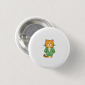かわいい猫のデザイン、ジンジャーの猫 缶バッジ (正面&裏面)