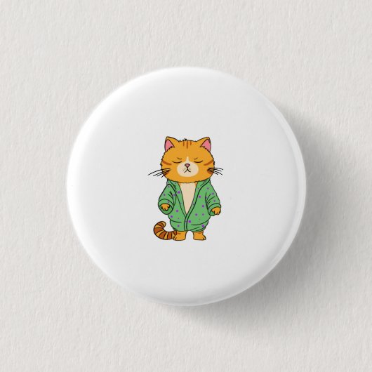 かわいい猫のデザイン、ジンジャーの猫 缶バッジ (正面)