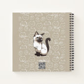 かわいい猫のデザイン モノグラム パーソナライズ ユニーク こども ノートブック (裏面)