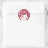 かわいい猫のデザイン ラウンドシール (バッグ)