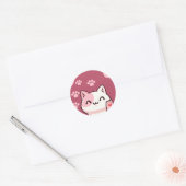かわいい猫のデザイン ラウンドシール (封筒)