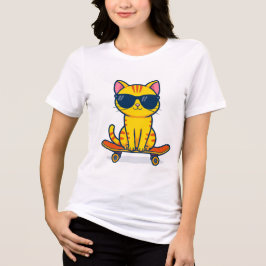 かわいい猫のデザイン - 愛らしいアートワーク トライブレンドTシャツ