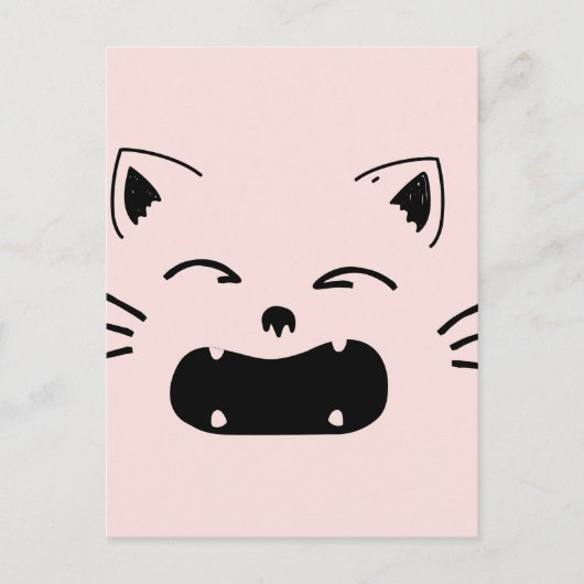 かわいい猫のデザイン | 愛らしい猫のイラスト ポストカード (正面)