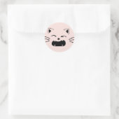 かわいい猫のデザイン | 愛らしい猫のイラスト ラウンドシール (バッグ)