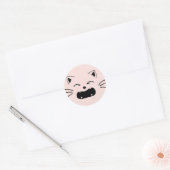 かわいい猫のデザイン | 愛らしい猫のイラスト ラウンドシール (封筒)