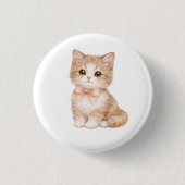 かわいい猫のデザイン - 猫好きへのギフト 缶バッジ (正面)