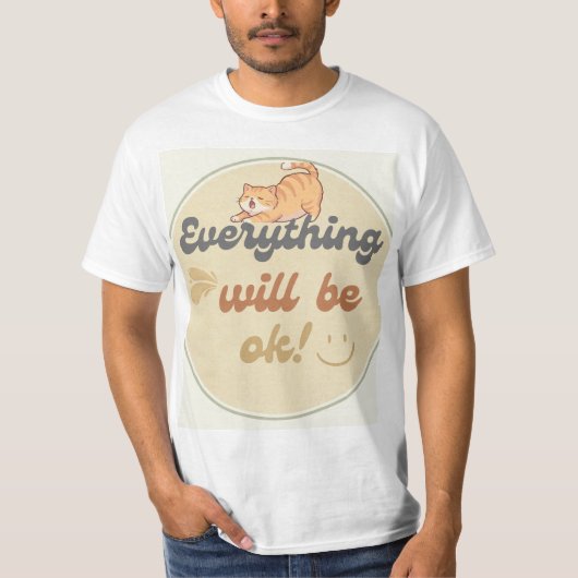 かわいい猫のデザインTシャツ Tシャツ (正面)