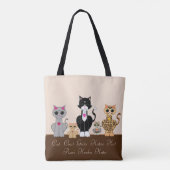 かわいい猫のトップデザイン トートバッグ (裏面)