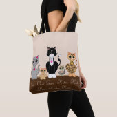 かわいい猫のトップデザイン トートバッグ (クローズアップ)