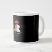 かわいい猫のハグイラスト ジャンボコーヒーマグカップ (正面右)