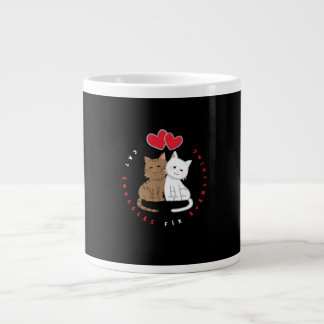 かわいい猫のハグイラスト ジャンボコーヒーマグカップ
