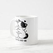かわいい猫のハグ 愛はあなたと私 コーヒーマグカップ (正面左)
