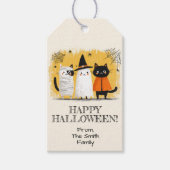 かわいい猫のハロウィンパーティー ギフトタグ (正面)